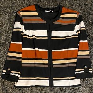 Striped Black and Orange Women's Jacket